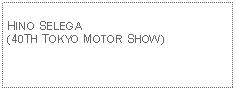 Text Box:                                              HINO SELEGA (40TH TOKYO MOTOR SHOW)