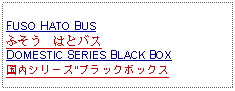 Text Box:            FUSO HATO BUSふそう　はとバス DOMESTIC SERIES BLACK BOX国内シリーズ"ブラックボックス