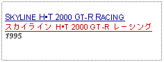 Text Box: SKYLINE HT 2000 GT-R RACINGスカイライン HT 2000 GT-R レーシング1995