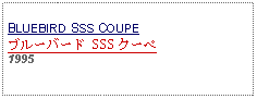 Text Box: BLUEBIRD SSS COUPEブルーバード SSS クーペ 1995