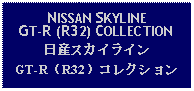 Text Box: NISSAN SKYLINE GT-R (R32) COLLECTION日産スカイラインGT-R（R32）コレクション