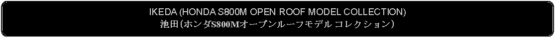 Flowchart: Alternate Process: IKEDA (HONDA S800M OPEN ROOF MODEL COLLECTION)池田(ホンダS800Mオープンルーフモデル コレクション)