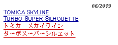 Text Box:                                                      06/2019TOMICA SKYLINE TURBO SUPER SILHOUETTEトミカ　スカイラインターボスーパーシルエット 