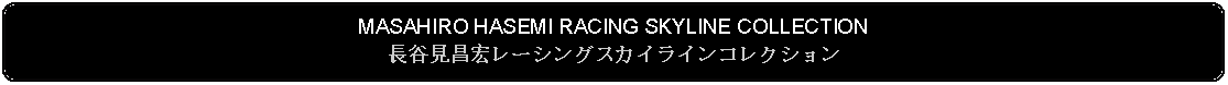 Flowchart: Alternate Process: MASAHIRO HASEMI RACING SKYLINE COLLECTION長谷見昌宏レーシングスカイラインコレクション