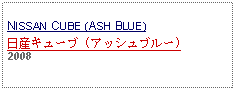 Text Box: NISSAN CUBE (ASH BLUE)日産キューブ (アッシュブルー)2008