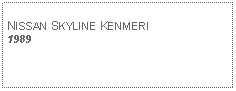 Text Box: NISSAN SKYLINE KENMERI1989