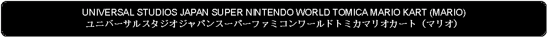 Flowchart: Alternate Process: UNIVERSAL STUDIOS JAPAN SUPER NINTENDO WORLD TOMICA MARIO KART (MARIO)ユニバーサルスタジオジャパンスーパーファミコンワールドトミカマリオカート（マリオ）