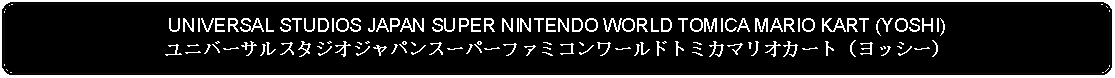 Flowchart: Alternate Process: UNIVERSAL STUDIOS JAPAN SUPER NINTENDO WORLD TOMICA MARIO KART (YOSHI)ユニバーサルスタジオジャパンスーパーファミコンワールドトミカマリオカート（ヨッシー）