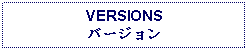 Text Box: VERSIONSバージョン